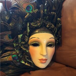 Elegant Peacock Feather Mask